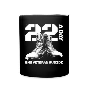 22 ein Tag des Tagende Veteran Selbstmordveteran S - Tasse einfarbig - Schwarz - Vorne