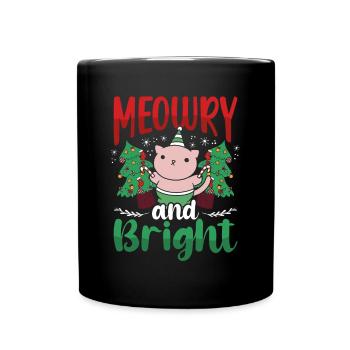 Meowy Catmas - Full Colour Mug - black - Front
