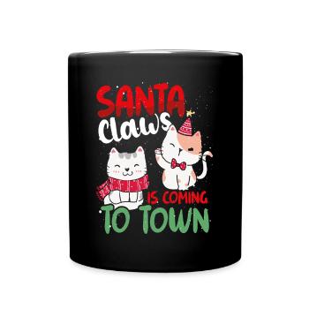 Weihnachtskrallen Kommen In Die Stadt - Tasse einfarbig - Schwarz - Vorne