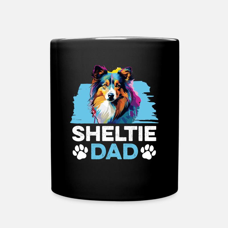 Shetland Sheepdog Dog Sheltie - Sheltie Dad - Tasse einfarbig - Schwarz
