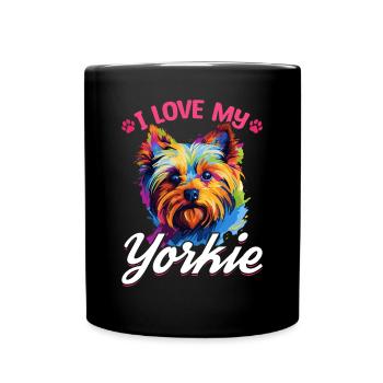 Yorkshire Terrier chien Yorkie - J’aime mon Yorkie - Mug uni - noir - Devant