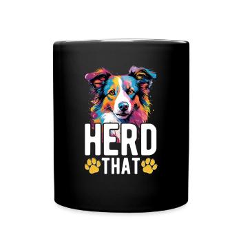 Chien Border Collie - Troupeau qui - Mug uni - noir - Devant