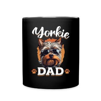 Yorkshire Terrier Dog Yorkie - Yorkie Dad - Full Colour Mug - black - Front