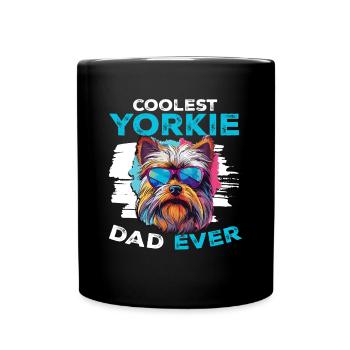 Yorkshire Terrier Dog Yorkie - Coolest Yorkie Dad - Full Colour Mug - black - Front