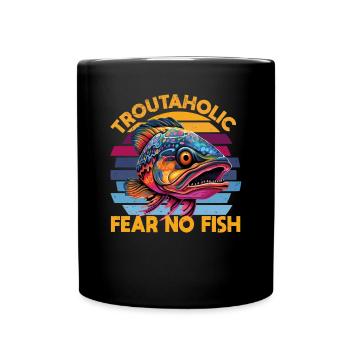 Pêche, Truite, Saumon, Pêcheur, Pêcheur, Perche - Mug uni - noir - Devant
