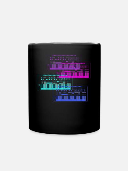 Synthesizer Sammlung Musik Design - Tasse einfarbig - Schwarz