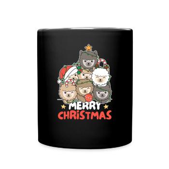 Sapin de Noël en alpaga Joyeux Noël - Mug uni - noir - Devant