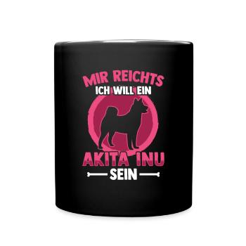 Will ein Akita Inu sein Shiba Inu - Tasse einfarbig - Schwarz - Vorne