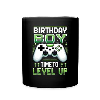 Funny Gamer Birthday Boy Il est temps de passer au niveau supérieur - Mug uni - noir - Devant