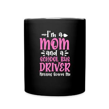 Busfahrer Busfahrerin Bus Schuhlbus Geschenk - Tasse einfarbig - Schwarz - Vorne