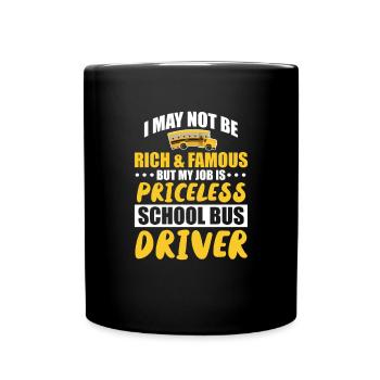 Busfahrer Busfahrerin Bus Schuhlbus Geschenk - Tasse einfarbig - Schwarz - Vorne