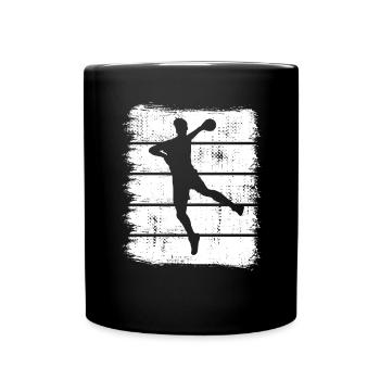 Handballer Junge - Tasse einfarbig - Schwarz - Vorne