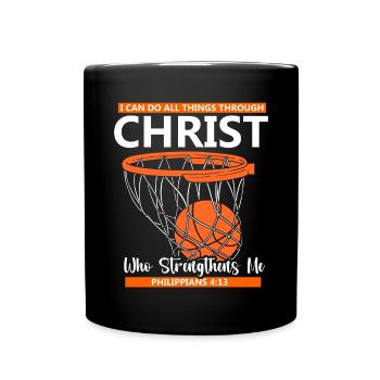 Christian Basketball Jesus Speaks Religious - Full Colour Mug - black - Front