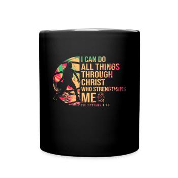 Christian Basketball Jesus Speaks Religious - Full Colour Mug - black - Front