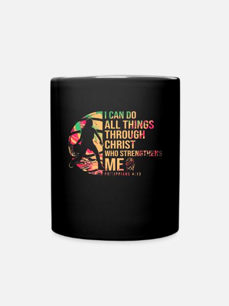 Basket-ball chrétien Jésus parle religieux - Mug uni - noir