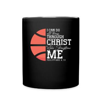 Christian Basketball Jesus Speaks Religious - Full Colour Mug - black - Front