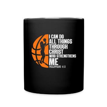 Christian Basketball Jesus Speaks Religious - Full Colour Mug - black - Front