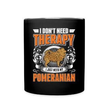 Pomeranian Therapy Pomeranian - Full Colour Mug - black - Front