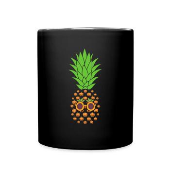 Funny Halloween Pineapple Pumpkin - Full Colour Mug - black - Front