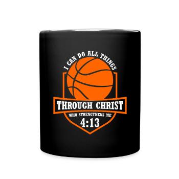 Christian Basketball Jesus Speaks Religious - Full Colour Mug - black - Front