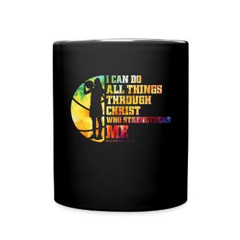 Christian Basketball Jesus Speaks Religious - Full Colour Mug - black - Front