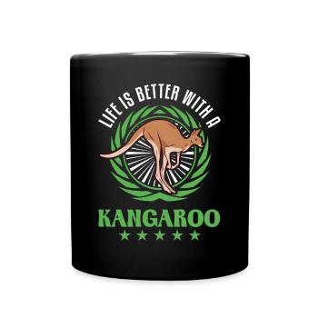 Life is better with kangaroos - Full Colour Mug - black - Front