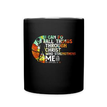 Christian Basketball Jesus Speaks Religious - Full Colour Mug - black - Front