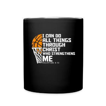 Christian Basketball Jesus Speaks Religious - Full Colour Mug - black - Front
