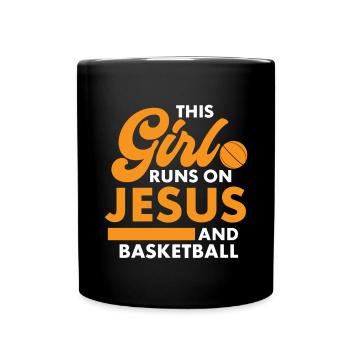 Christian Basketball Jesus Speaks Religious - Full Colour Mug - black - Front