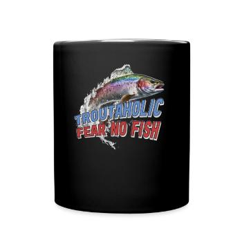 Pêche, Truite, Saumon, Pêcheur, Pêcheur, Perche - Mug uni - noir - Devant