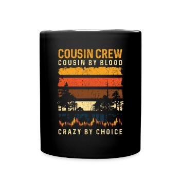 Crazy Cousin Crew Camping Camp - Tasse einfarbig - Schwarz - Vorne
