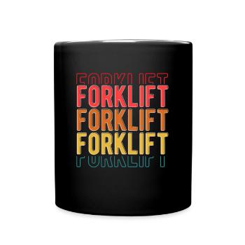 Forklift Driver Retro Forklifter Forklift Vintage - Tasse einfarbig - Schwarz - Vorne
