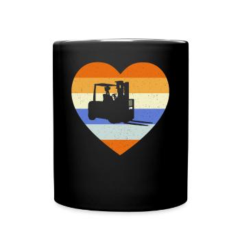 Retro Forklift Operator Forklift Driver Vintage He - Tasse einfarbig - Schwarz - Vorne