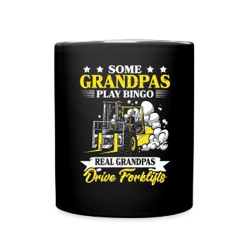Grandpas Drive Forklifts Grandfather Men Forklift - Full Colour Mug - black - Front