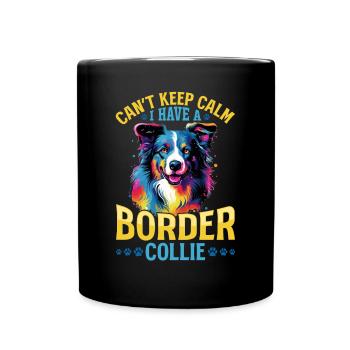 Border Collie Dog - Can't Keep Calm - Tasse einfarbig - Schwarz - Vorne