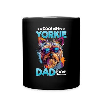 Yorkshire Terrier Dog Yorkie - Coolest Yorkie Dad - Full Colour Mug - black - Front