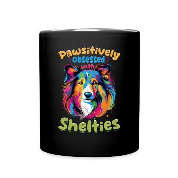 Chien de berger Shetland Chien Sheltie - Pawsitively - Mug uni - noir - Devant