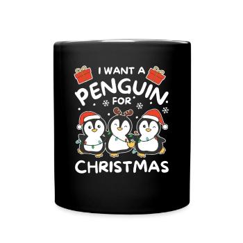 Je veux un pingouin pour Noël pingouins mignons - Mug uni - noir - Devant