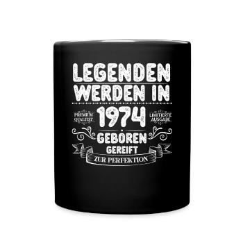 Die Legenden werden im Jahr 1974 geboren 50 Jahre - Tasse einfarbig - Schwarz - Vorne