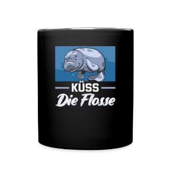 Cold Nose Warm Heart Manatee mollige Seekuh - Tasse einfarbig - Schwarz - Vorne