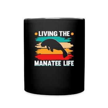 Cold Nose Warm Heart Manatee chubby manatee - Full Colour Mug - black - Front