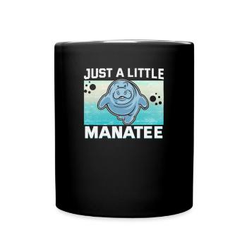 Cold Nose Warm Heart Manatee chubby manatee - Full Colour Mug - black - Front
