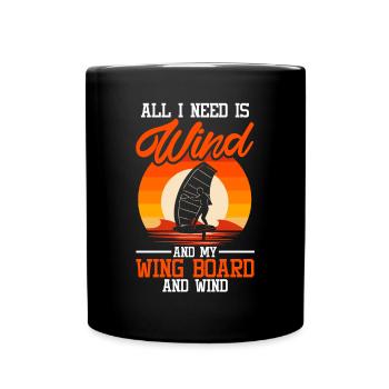 Wingsurfing Foil Wing Wing Boarding Wing Foiling - Full Colour Mug - black - Front