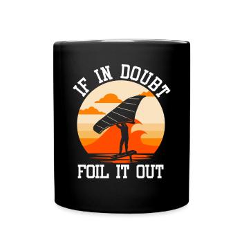 Wingsurfing Foil Wing Wing Boarding Wing Foiling - Full Colour Mug - black - Front