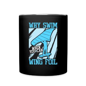 Wingsurfing Foil Wing Wing Boarding Wing Foiling - Full Colour Mug - black - Front