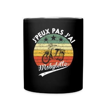 J'Peux Pas J'ai Mobylette Cadeaux Vintage Humour - Mug uni - noir - Devant