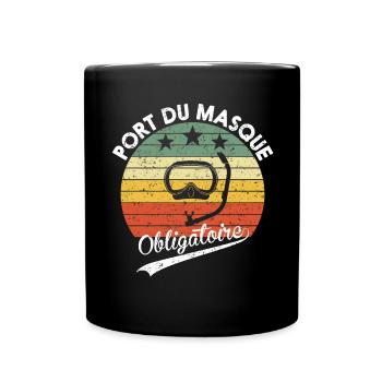 Port du Masque Obligatoire Humour Cadeau Plongée - Mug uni - noir - Devant
