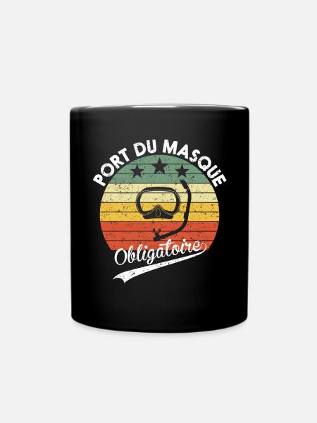 Port du Masque Obligatoire Humour Cadeau Plongée - Mug uni - noir