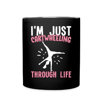 Cartwheel Gymnastics Cheerleading - Full Colour Mug - black - Front