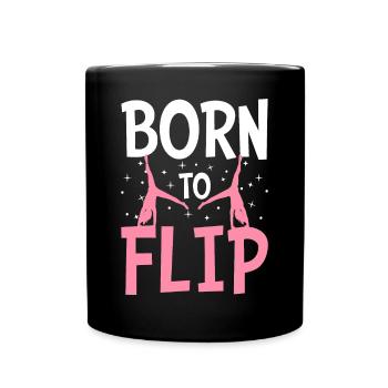 Cartwheel Gymnastics Cheerleading - Full Colour Mug - black - Front